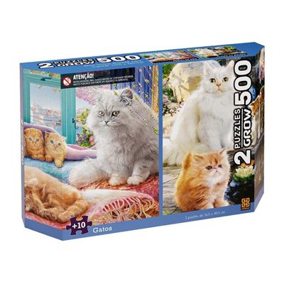 Quebra Cabeça 500 pçs Duplo Gatos - 4235 -  Grow