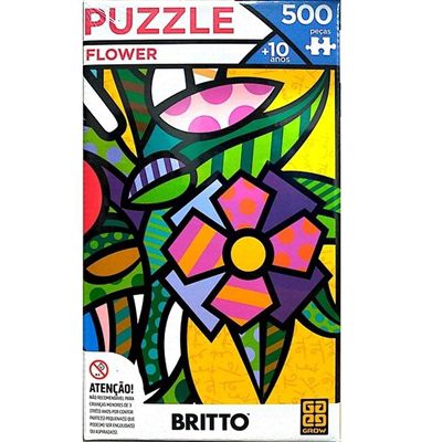 Quebra Cabeça 500 Peças Romero Britto Flower - 03946 - Grow