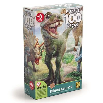 Quebra Cabeça Dinossauros 100 Peças - 2660 - Grow