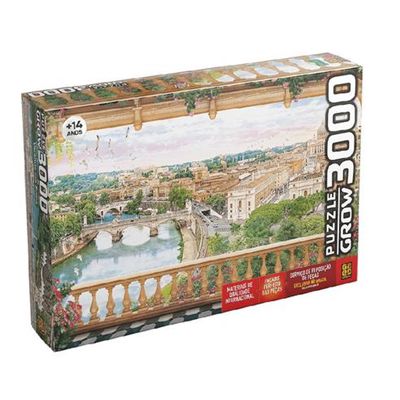 Quebra Cabeça Puzzle Varanda Em Roma 3000 Peças - 3941  Grow