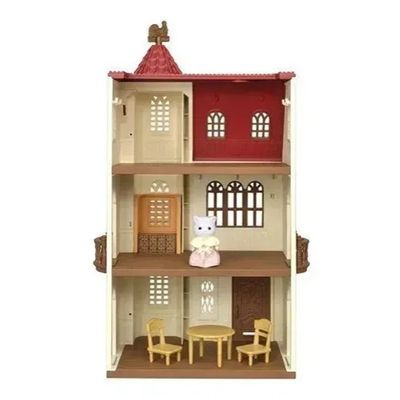 Casa com Torre e Telhado Vermelho  - Sylvanian Families -5400 -  Epoch