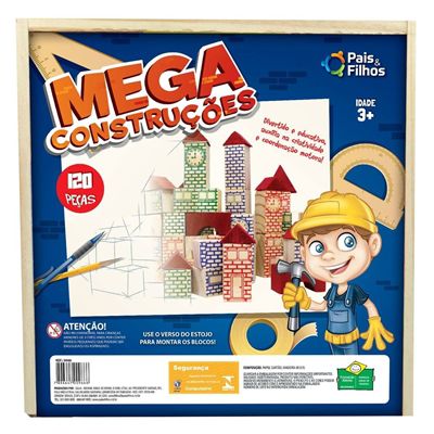 Blocos de Montar - 120 Peças - Mega Construções -  966 - Pais & Filhos