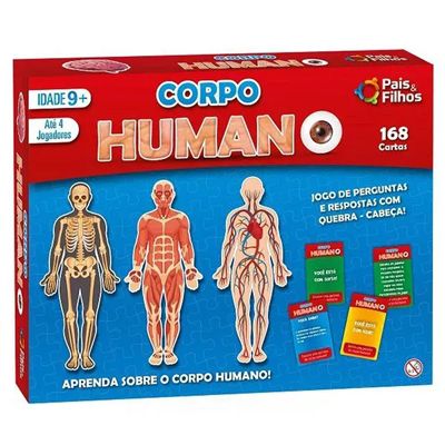 Jogo Tabuleiro Quebra Cabeça do Corpo Humano Menino e Menina