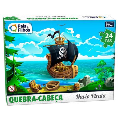 Quebra Cabeça Navio Pirata Infantil 24 peças - 10770 - Pais e Filhos
