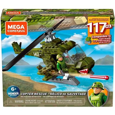 Mega Construx - Helicóptero de Resgate 117 Peças - GNY51 - Mattel