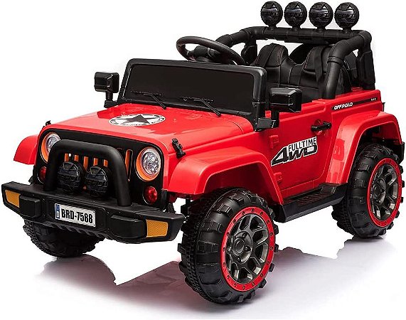 Carro Elétrico Jipe Vermelho 12v - 650 - Bang Toys - Real Brinquedos