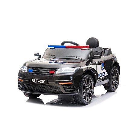 Mini Carro Elétrico Policia com Som e  Controle Remoto 12V - 692 - Bang Toys