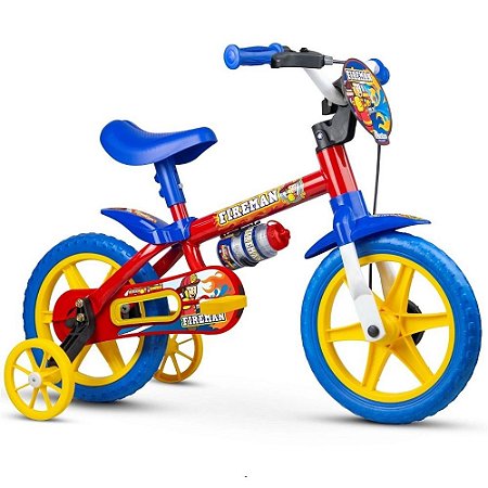Bicicleta Infantil - Fire Man Aro 12 Com Garrafinha - Nathor