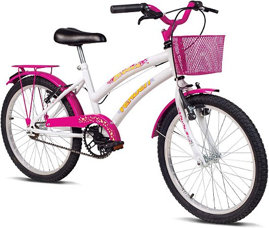 Bicicleta Juvenil aro 20 Breeze Branco e Pink - 10019 - Verden Bikes