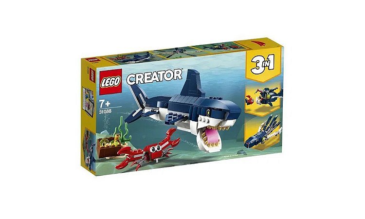Lego Creator - Modelo 3 Em 1 - Criaturas do Fundo do Mar - 230 Peças -31088 - Lego✔