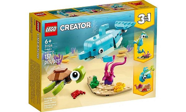 Lego Creator 3 Em 1 - Golfinho e Tartaruga - 137 Peças - 31128 - Lego✔