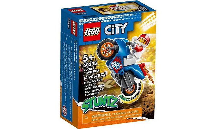 Lego City - Motocicleta de Acrobacias Foguete - 14 Peças -  60298 - Lego