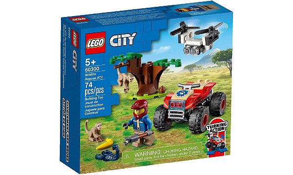 Lego City - Quadriciclo - Animais Selvagens - 74 Peças - 60300 - Lego✔