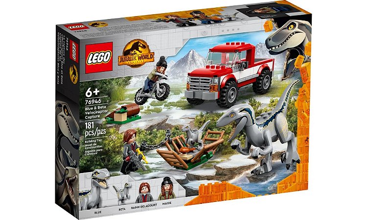 Lego Jurassic World - Captura dos Velociraptores - 181 Peças - 76946 ✔