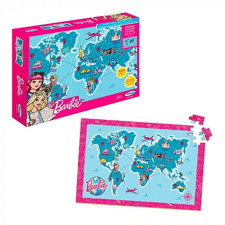 Quebra-cabeça - Mapa-Múndi Barbie - 23165 - Xalingo