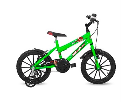 Bicicleta Infantil Aro 16 Max Force - Verde Neon -  101033 - Status Bicicleta