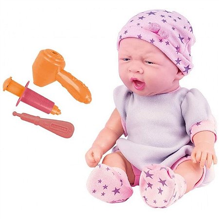 Coleção Ninos - Boneca Bebê Reborn Boca Aberta 50 Cm - Cotiplás 2211