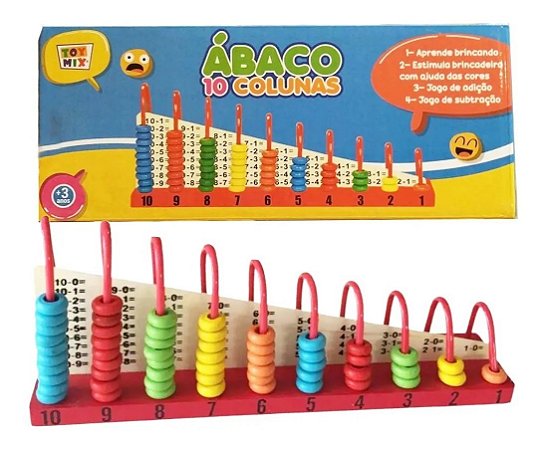 Ábaco  10 Colunas MDF - 336139 - Toy Mix