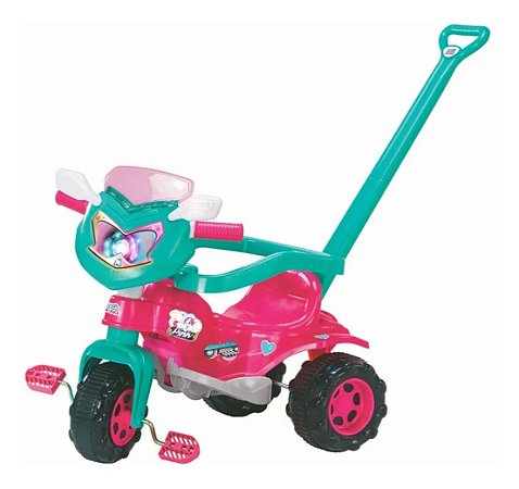 Triciclo Infantil com Empurrador - Triciclo Baby City - Rosa