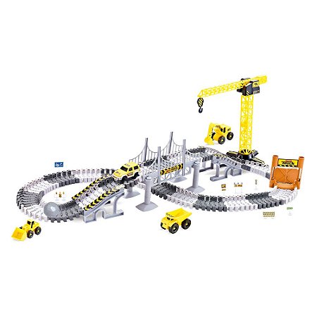 Pista Construção Track com Guincho - DMT6286 - Dm Toys