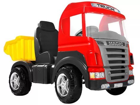 Caminhão Truck Vermelho com Pedal e Capacete - 9300C- Magic Toys - Real  Brinquedos