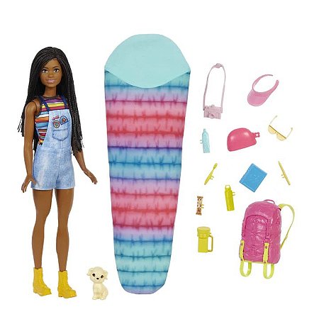 Boneca Articulada - Barbie Brooklyn Dia de Acampamento - Negra- 30 cm - Mattel