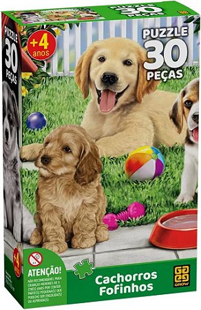 Quebra Cabeça - 30 peças Cachorros Fofinhos - 4239 - Grow - Real Brinquedos