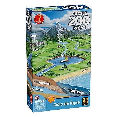 Jogo Quebra Cabeca Puzzle 200 Pecas Mapa do Brasil +7 Anos - Grow