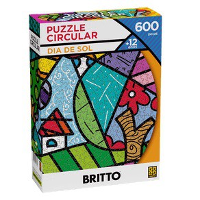 Puzzle 600 peças - Circular Dia De Sol -  Romero Britto - 4263