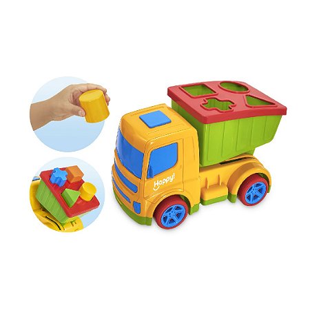 Caminhão Didático Coleção Happy  - Cores Sortidas - 496 - Usual Brinquedos