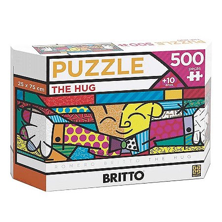 Puzzle 500 peças - Panorama Romero Britto - The Hug - 03401 - Grow