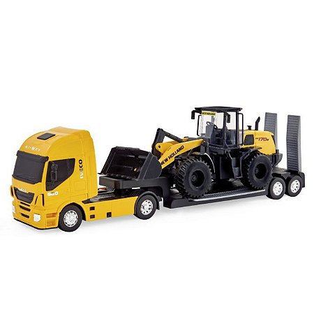 Caminhão Plataforma New Holland Construction - Pá Carregadeira W170B -  584 - Usual Brinquedos