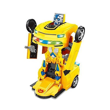Carro Amarelo - Robô Warriors Bate e Volta Transforma -  ZP00674 - ZoopToys
