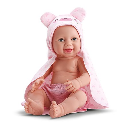 Boneca Mini Bebê Reborn New Born Banho - 8210 - Divertoys
