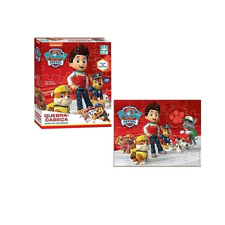 Quebra-Cabeça de Madeira Paw Patrol (Patrulha Canina) 30 pcs - Nig