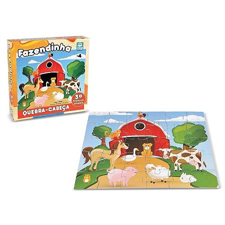 Jogo De Montar Tabuleiro Minha Fazenda 41 Peças Brinquedo Infantil