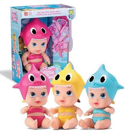 Boneca Bebê Tubarãozinho - Little Dolls - 8092 - Diver Toys
