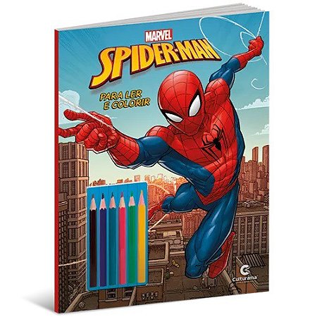 Livro ler e colorir com Lápis - Homem Aranha - 020210301 - Culturama