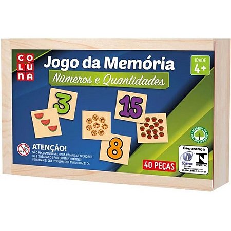 Jogo da Memória Educativa - Números e Quantidades em Madeira - 790711 - Pais e Filhos