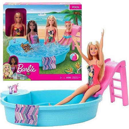 Barbie Piscina - Com Boneca - GHL91 - Mattel