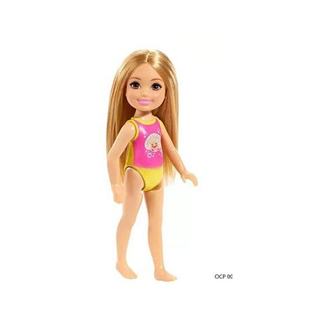 Boneca Barbie - Club Chelsea Praia - Maiô Concha - GLN73 - Mattel