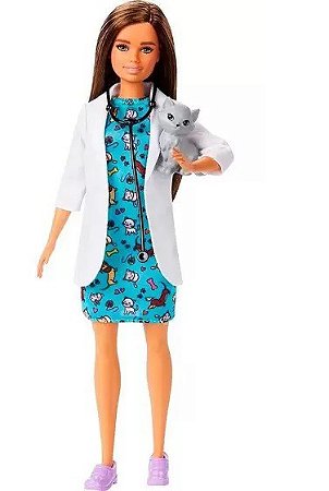 Boneca Barbie - Profissões - Veterinária  - DVF50 - Mattel