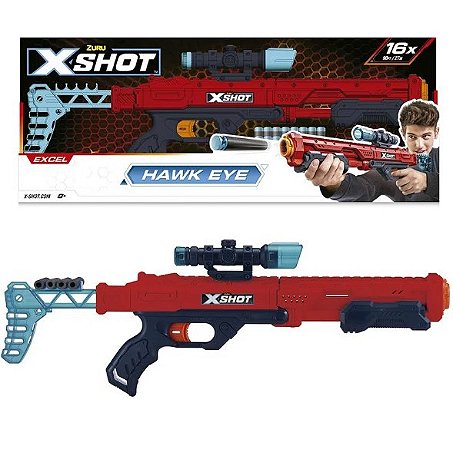 Lançador X-Shot Red - Hawk Eye - 16 Dardos - 5716 - Candide