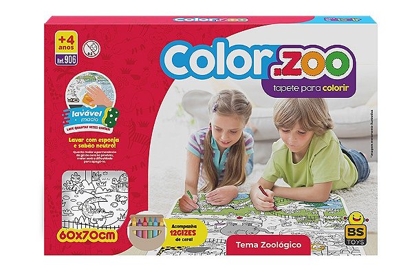 Tapete Para Pintura - Zoológico -  60X70Cm  - 906 - Bs Toys