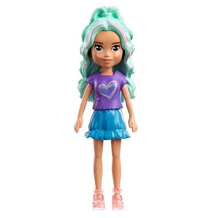 Boneca Polly Pocket Básica - Cabelo Azul  - FWY19/HKV81 - Mattel