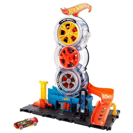 Pista Hot Wheels - Super Loja De Pneus - Com Carrinho - HDP02 - Mattel -  Real Brinquedos