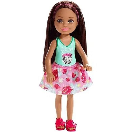Boneca Barbie - Mini Chelsea - Morena - Estampa De Tigre  - DWJ33 - Mattel