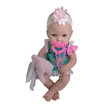 Boneca Reborn com Acessórios - Nenem Nanando - Love Born - 36 cm