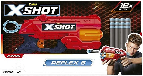 Lançador X-Shot Red - Tk6 - 8 Dardos - 5712 - Candide
