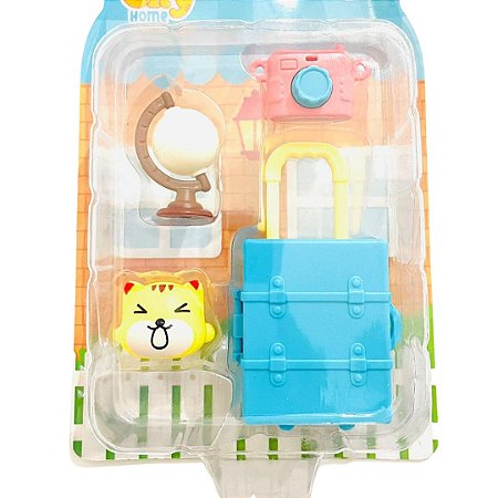 Miniaturas Mini City Home - Gatinho C/ Conjunto De Viajem - ZP01017 - Zoop Toys